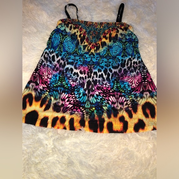 Colorful Butterfly print tankini - Picture 3 of 15